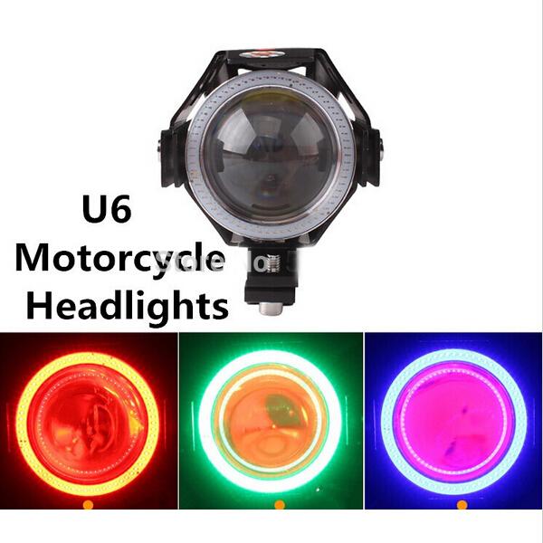 125W 3000lm Upper Low Beam & Flash Waterproof CREE U6 LED Motorcycle Bike Driving Head Light Spot Fog Lamp Headlights