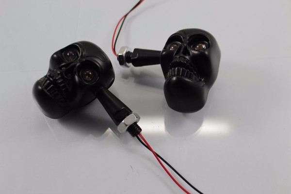 Skull Metal LED Turn Signal Light Indicator for Motorcycles Harley Honda Scooter