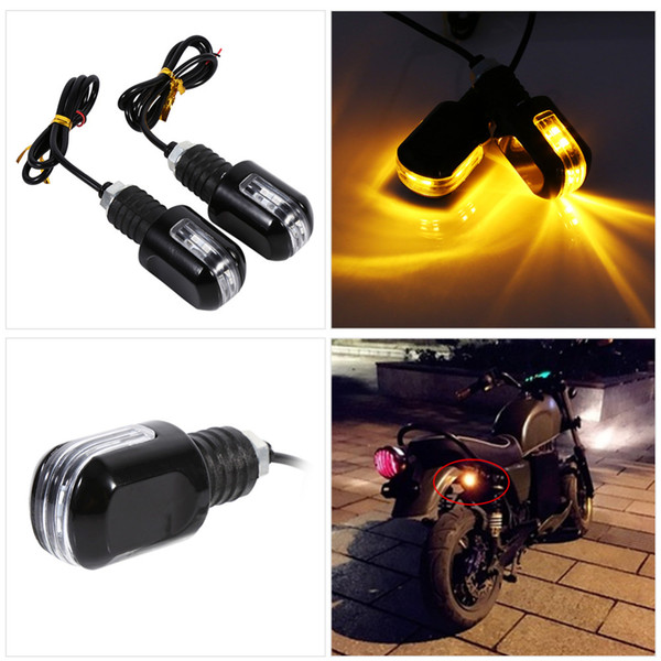 Freeshipping Car-Styling 1 Pair of Motorcycle 7/8'' Handle Bar End 6 LED Turn Signal Indicator Amber Light Motocicleta