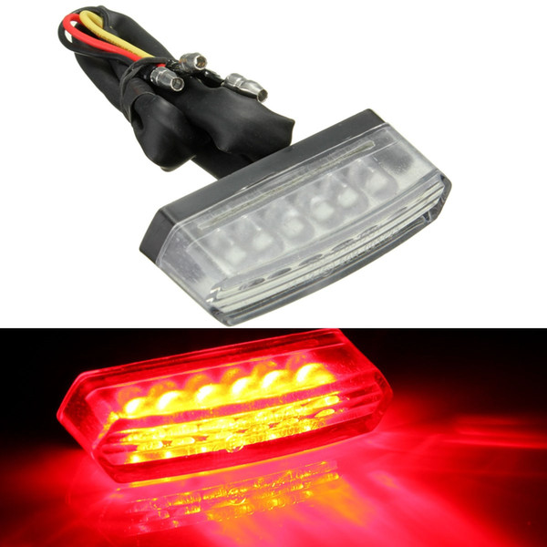 Universal 6 LED Motorcycle 12V Rear Number License Plate Light Red Lamp E-mark E11/SAE/DOT