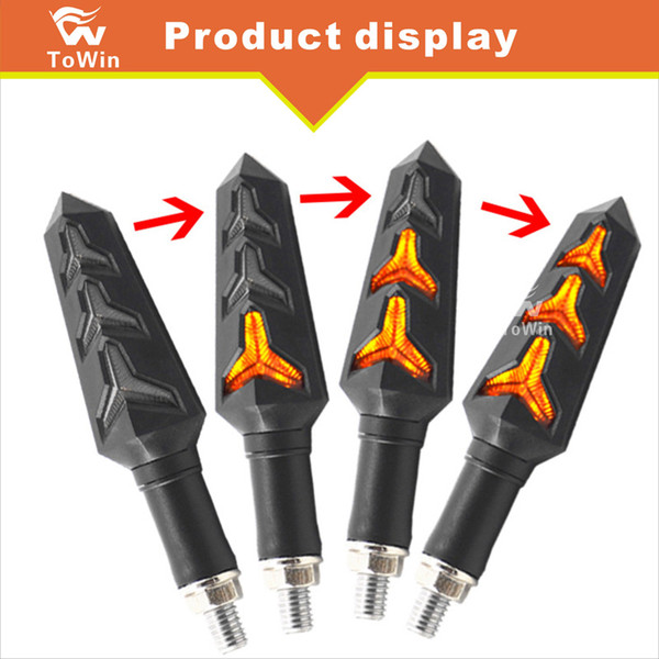 Fashionable Arrow Flow-line Style Motorcycle Turn Signal Light Refit Decorative Motorcycle External Parts Exterior Accessories LED Light