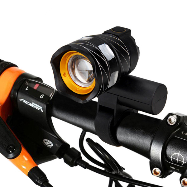 15000LM T6 LED USB Line Rear Light Adjustable Bicycle Light 3000mAh Rechargeable Battery Zoomable Front Bike Headlight Lamp