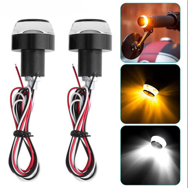 2pcs 12v Motorcycle Turn Signals Indicators 22mm Handle Bar End Motorcycle Flasher Blinker Grip Plug Turn Signal Light