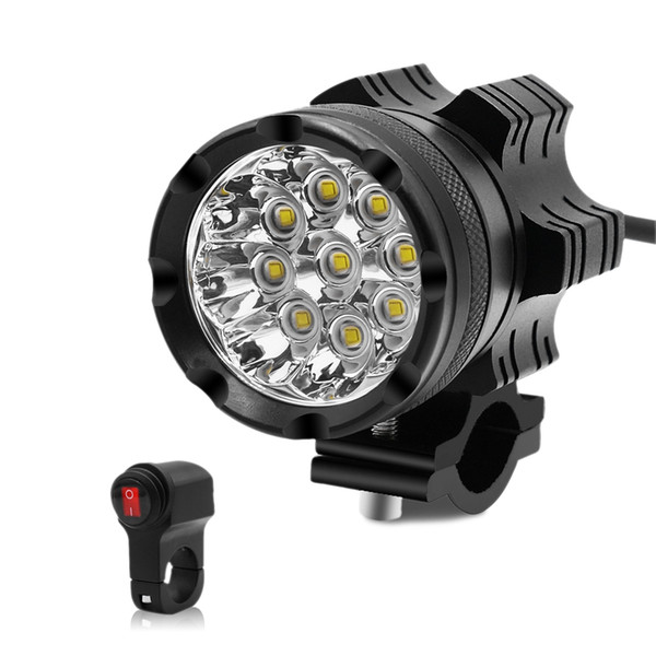 Motorcycle Led Headlight with Switch SpotLight 45W 5500lm 6000K White Driving Working Spot Lights Motorbike Scooters Fog DRL ZH - 738A2