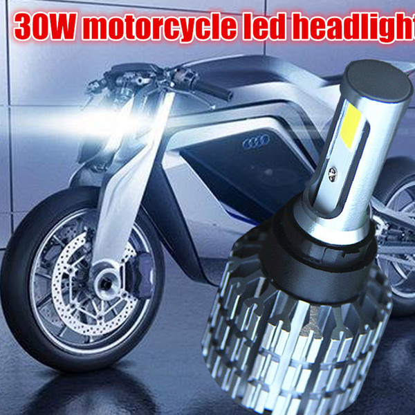 H4 LED Motorcycle h6 Headlight Bulb 3000LM 30W Hi/Lo Conversion Kit 6000k