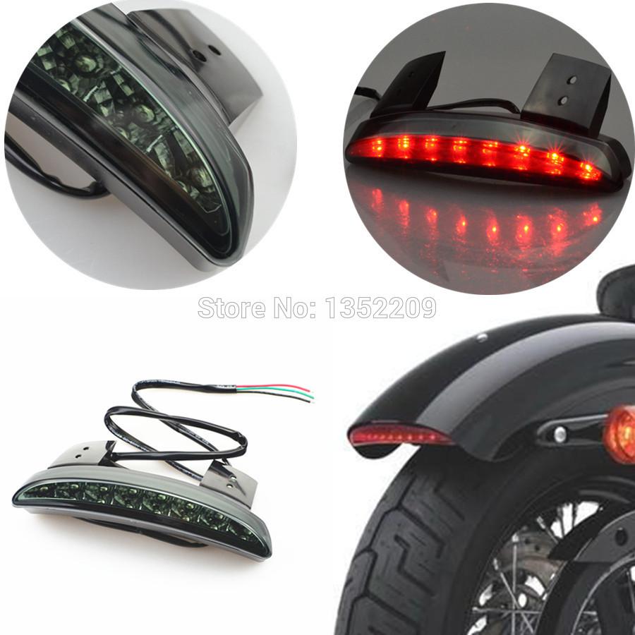 Wholesale-Smoke Chopped Fender Edge LED Tail Brake Running Light Chopped Tail Light Smoke Fits For Harley Sportster Iron XL 883 1200 New