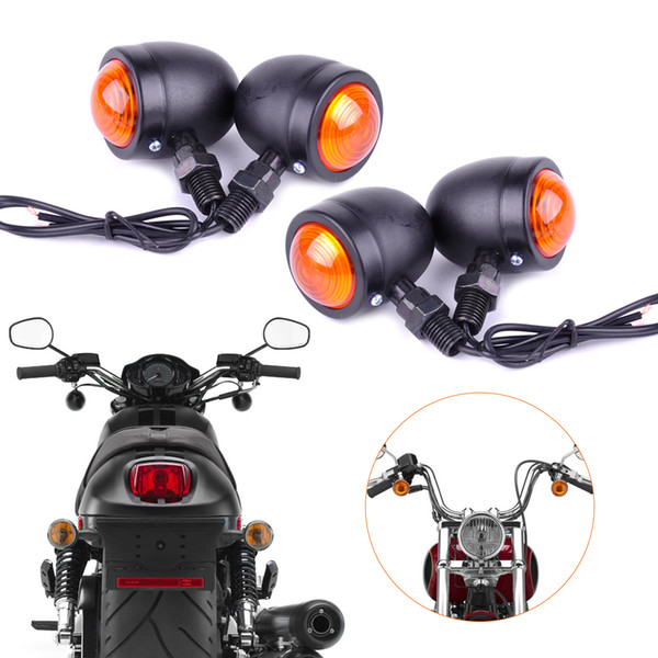 Motorcycle Turn Signal Indicator Light Amber Motorbike Blinker Headlight 12 Indicator lamp Bullet Chrome black new