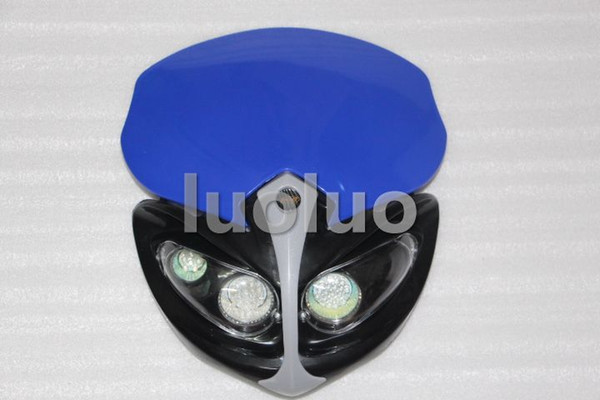 Motorcycle LED Headlight dual sport for xr 400 650 crf230 super moto blue dirt bike