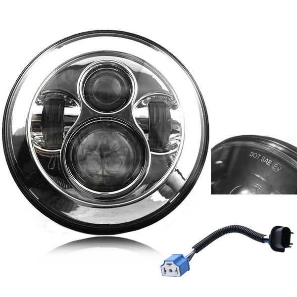 1Pcs Harley Motorcycle Led Headlight 7inch Projector Headlights Round Hi-Lo Beam H4 H13 12V 24V Headlights For Harley