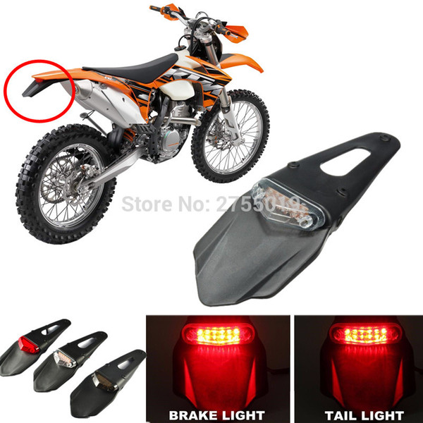 Universal Motorcycle Enduro Trial Bike Fender 12 LED Brake Stop Rear Tail Lights Motorbike Taillights Scooter 3 colors