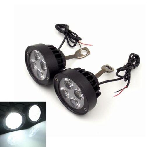 Pair 12V Motorcycle Super Light Waterproof LED Headlight Rear View Mirror Lights Spot Lightt Assist Lamp