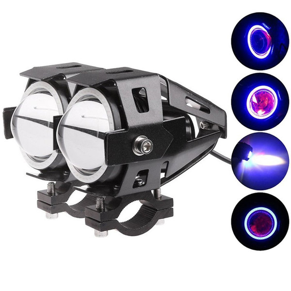 wholesale 12V universal motorcycle headlight led 125w 3000lm motorbike headlights u7 cree Chip led Driving Fog Spot Head Light Lamp