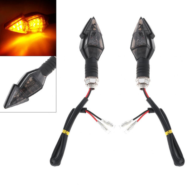 2pcs 12V 0.6W 3000K 14LED Amber Yellow Color Motorcycle Flash Double Arrow Direction Signal Turn Signal Light