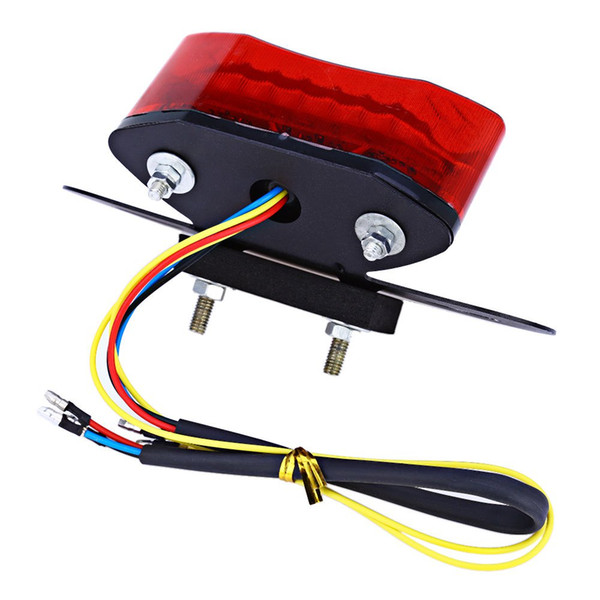 Motorcycle Retro Refit LED Tail Brake Stop Light Assembly Brake Stop Turn Signal Lighting Universal 12V Clear Signal Indicates