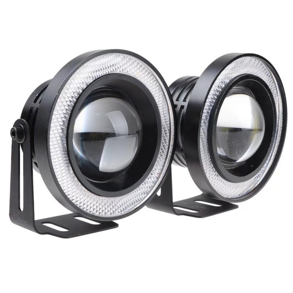 2Pcs Aluminum Car Fog lights Angel Eyes 64mm 76mm 89mm 30W COB LED DRL Driving Lights Fog Lamp Fog Light 12V Car Styling