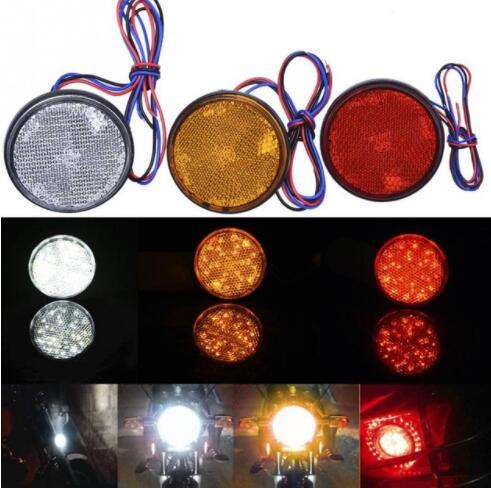 12V Round Motorcycle Motorbike Rear 24pcs led light Motorcycle Reflector Tail Brake Turn Signal Lamp Ligh Signal Indicators KKA5959