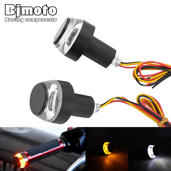 2Pcs Led Motorcycle Turn Signal Light Indicators 2W Flashers 22mm Handlebar Bar End Plug Blinker