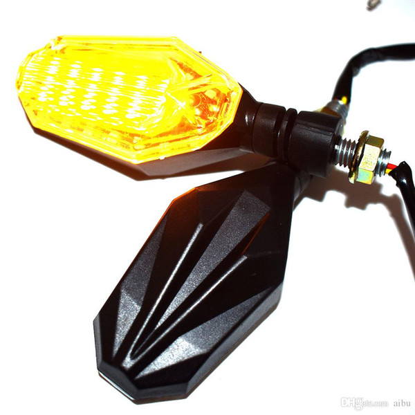 For 2 PCS Motorcycle Turn Signal Lamp 12 V Universal Blue 18 LEDs Turnbuckle Indicators Blinker Yellow Light Signs of Lights