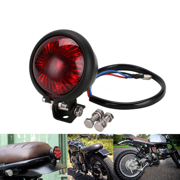 Red 12V LED Adjustable Cafe Racer Style Stop Tail Light Motorcycles Motorbike Brake Rear Lamp Taillight for Chopper