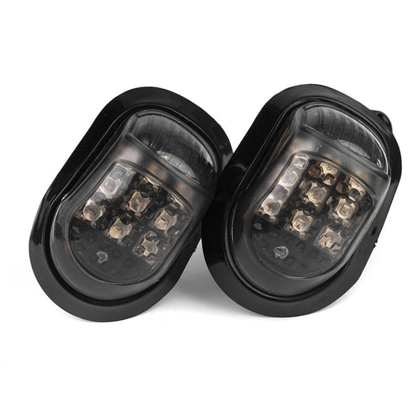 1 Pair Amber 12V Motorcycle 9 LED Flush Turn Signals Indicators Light ABS plastic Housing Waterproof