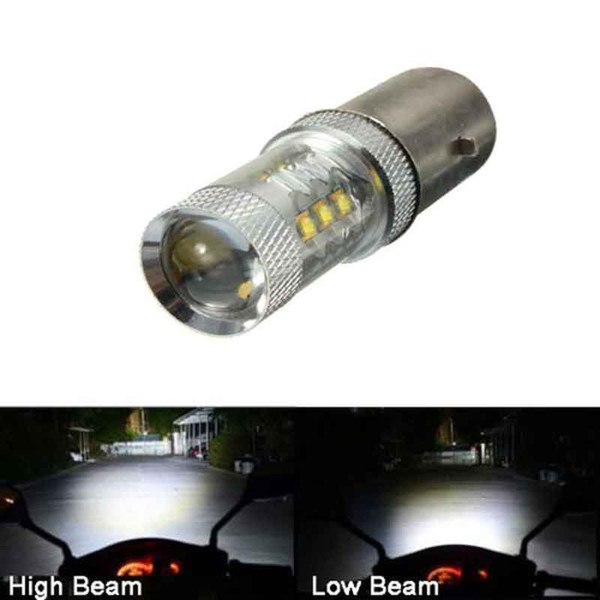 12V H6 80W LED White Bulb Light For Motorcycle Bike Moped ATV Headlight