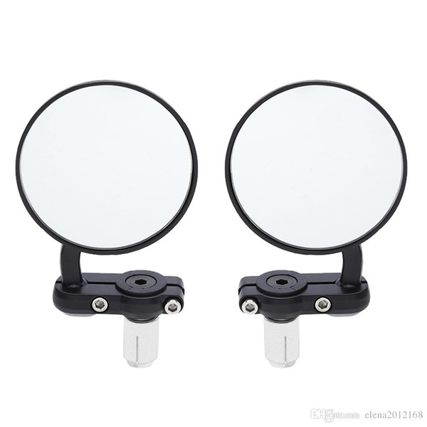 2Pcs Universal Motorcycle Mirror Aluminum Black 22mm Handle Bar End Rearview Side Mirrors Motor Accessories