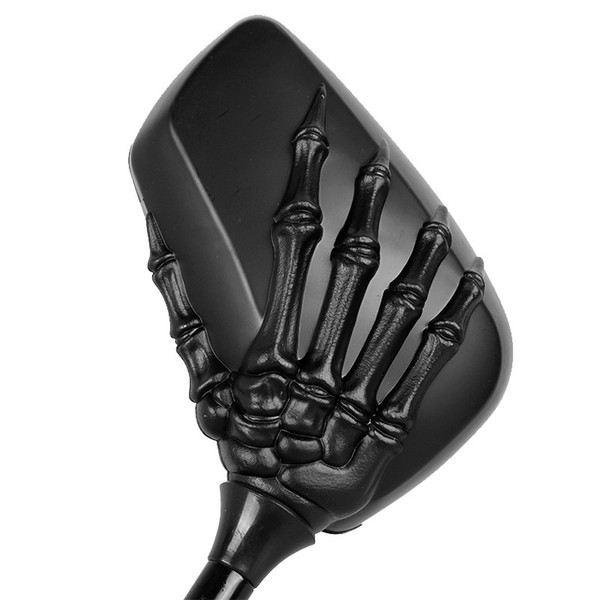 Motorcycle Side Mirrors Universal Motorcycle Rearview Mirrors Plastic Skull Skeleton Hand Set of 2