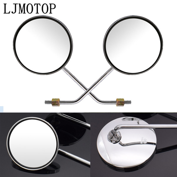 Universal Round Motorcycle Rear View Mirror 8mm 10mm Rearview Side Mirror For Yamaha MT125 MT01 MT03 MT25 YBR 125 YZF R15