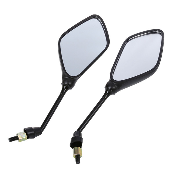 2 x Motorcycle Rearview Mirror Handlebar Mirror 8 mm Diamond Universal White