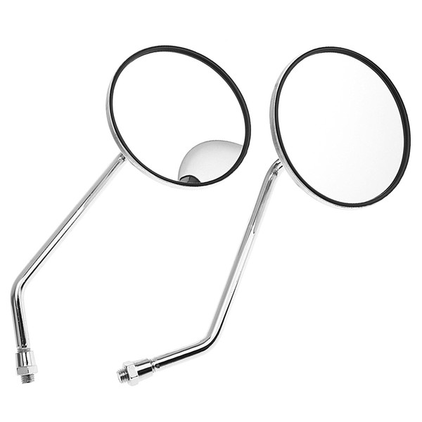 2pcs 10mm Modified Plated Universal Motorcycle Rearview Mirror Round Iron Mirror for Motorcycle MFF_20C
