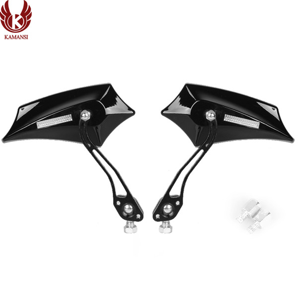A pair of Metal Plane Mirror Motorcycle Rearview Mirror 10mm 8mm Universal Motorcycle Rearview Colorful
