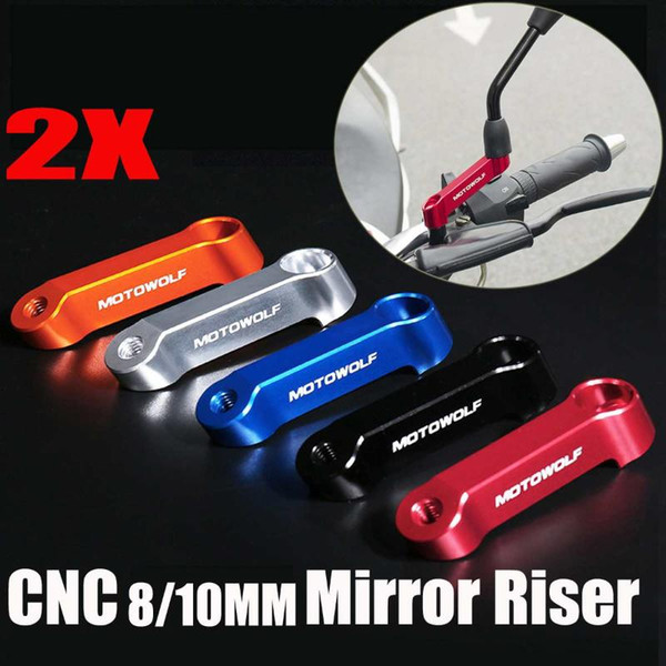 2pcs 8mm Motorcycle Rearview Mirror Extension Mount Bracket Holder Aluminum Alloy Mirror Extension Riser Extend Adapter