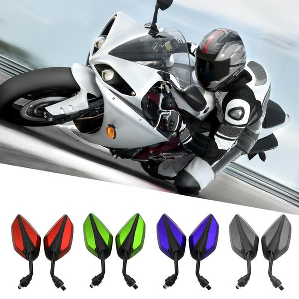 1 Pair 10mm Motorcycle Rearview Side Mirror for H-onda Ya-mah Ka-wasaki Motorcyle Accessories Exterior