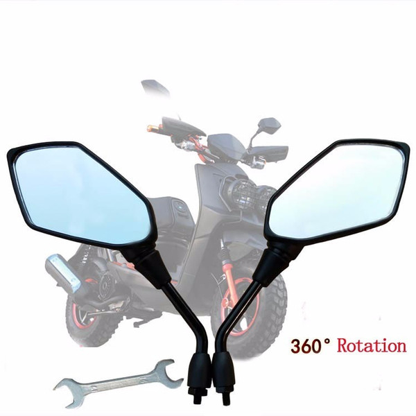 OHANEE 2Pcs/Pair Motorcycle Mirror Scooter E-Bike Rearview Mirrors Electrombile Back Side Convex Mirror 8mm 10mm Carbon Fiber