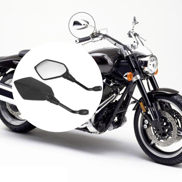 2 pcs / pair Motorcycle Electrombile Back Side Scooter Mirror And Moto Mirrors Mirrors Convex Mirror 10 8mm mm Carbon Fiber