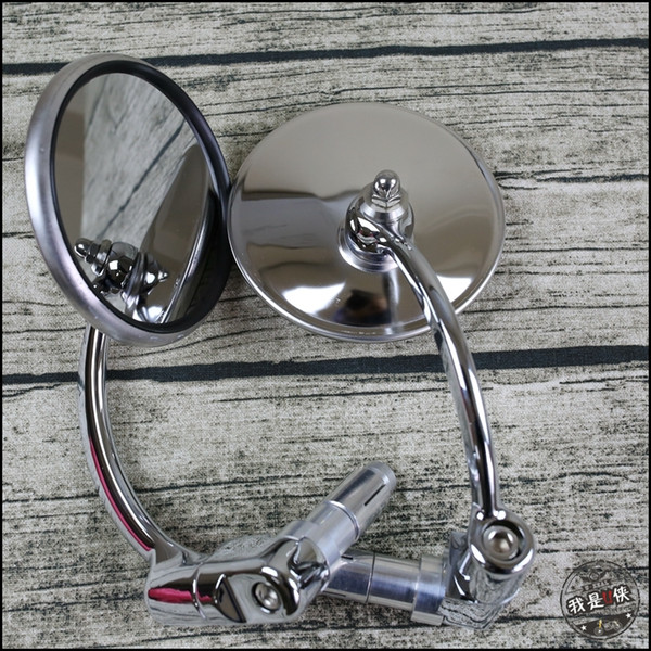 1pair cafe racer Motorcycle Rearview Mirrors /Stainless steel stem Vintage motorcycle Side Mirrors