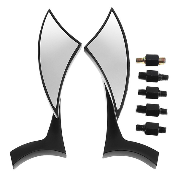 1 Pair Motorbike Rearview Mirror Aluminium Alloy Motorcycle Rearview Side Mirror with Triangular Molding for Halley MFF_20B