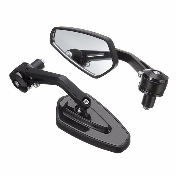 2pcs Motorcycle Rearview Mirrors Glass Aluminum Alloy Handle Bar End Accessory