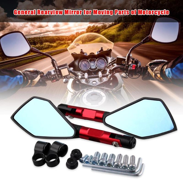 2pcs CNC Motorcycle Rearview Side Mirrors 8mm/10mm Street Sports Bike Accessories Black Red Gold Silver Blue and Orange