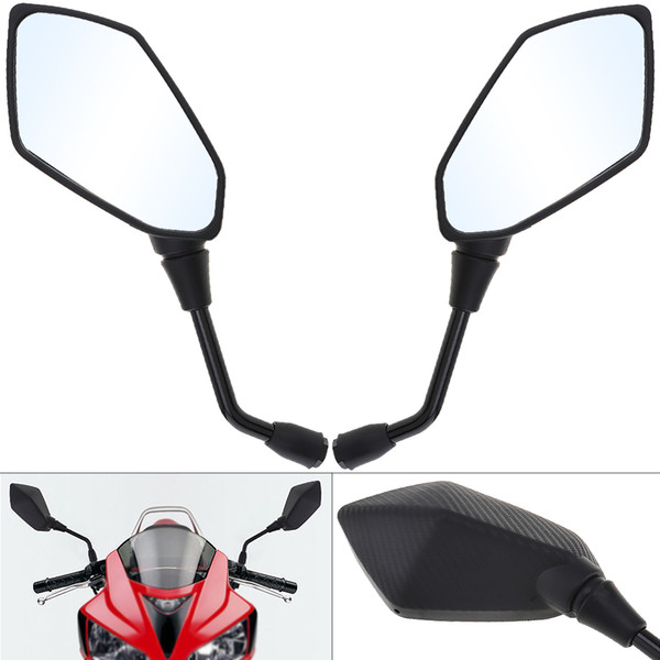2pcs 10mm Black Snakeskin Modified Plated Universal Motorcycle Rearview Mirror Round Iron Mirror for Motorcycle MFF_212