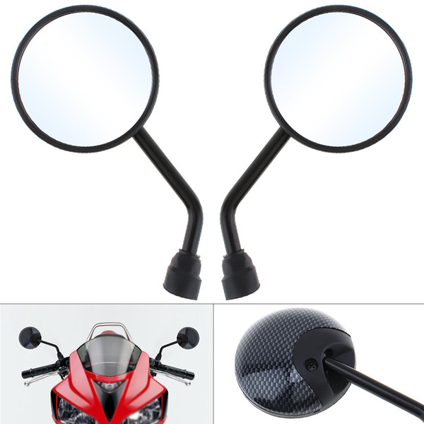 2pcs 10mm Universal Motorcycle Round Rearview Mirror Round Side Mirror Left and Right for Universal Motorcycle Motorbike