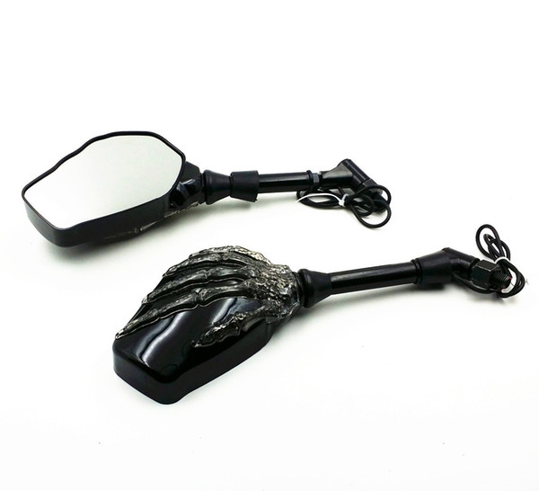 Skull Integrated LED Turn Signal Mirror For Honda CB125S 250 Reble 250 VT1300CX