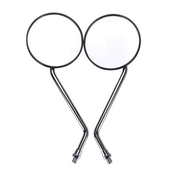 2Pcs 8/10mm Universal Round Shaped Motorcycle Handlebar Rear View Side Mirror High-definition and wide viewing angle