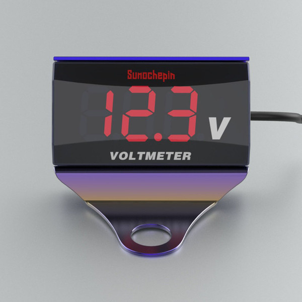 LED Motorcycle Voltmeter Set Stainless Steel+Acrylic Replacement Digital