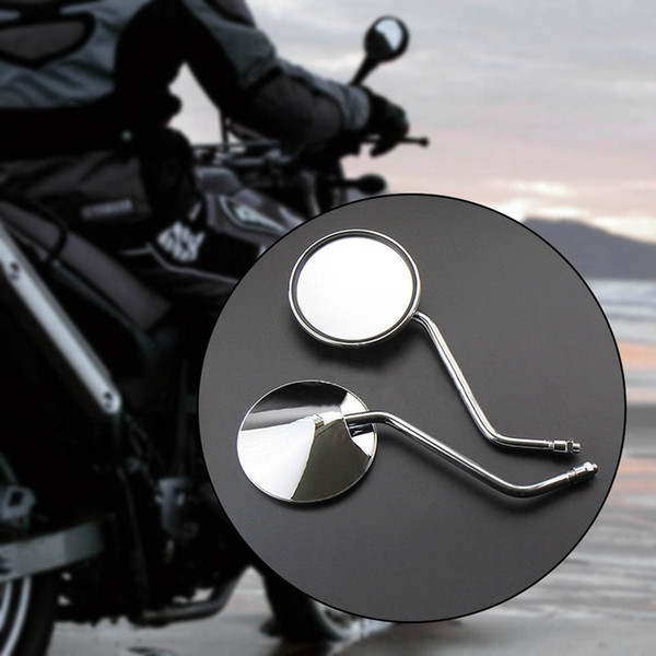 2Pcs/Pair Universal Round Silver Motorcycle Rear Mirror 8mm 10mm Motorbike Left and Right Rear Side View Mirrors