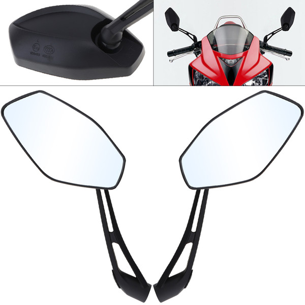 2pcs 10mm Modified Universal Plastic Shell Aluminum Rod Rearview Mirror for Motorcycles MFF_20X