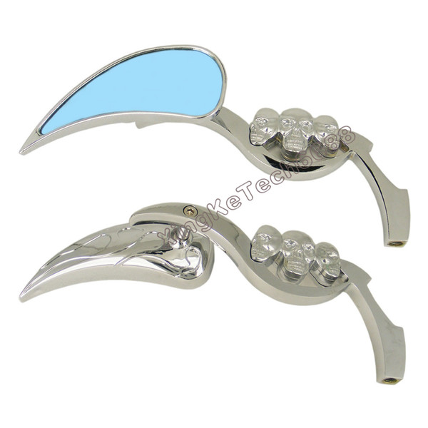 Motorcycle Universal Mirrors Skeleton Skull Left & Right M8 M10 8mm 10mm Bolts