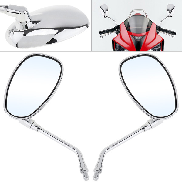 2pcs 10mm Modified Plated Universal Motorcycle Rearview Mirror Side Mirrors for Motorcycle MFF_20Y