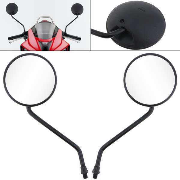 2pcs 10mm Modified Plated Universal Motorcycle Rearview Mirror Round Iron Side Mirror Left and Right for Motorcycle Motorbike
