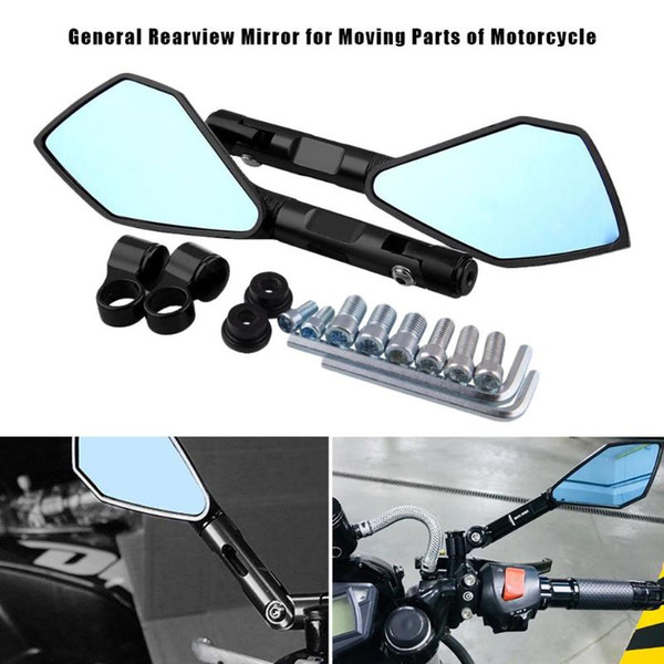 2pcs CNC Motorcycle Rearview Side Mirrors 8mm/10mm Street Sports Bike Accessories Black Red Gold Silver Blue and Orange